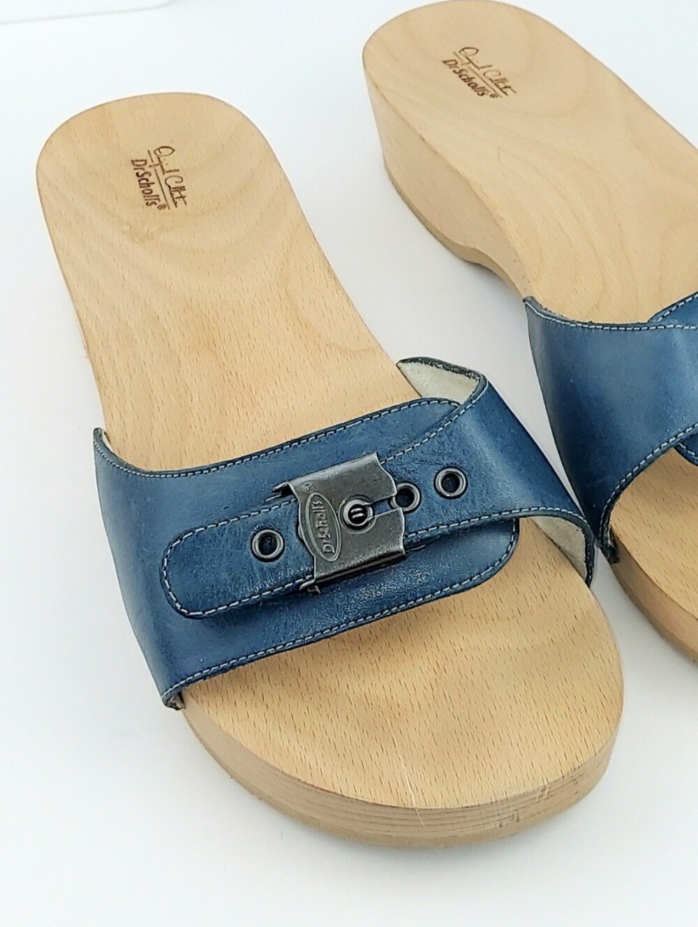 Dr. Scholl's Originals Blue Leather Clog Sandals 9 - Picture 4 of 12